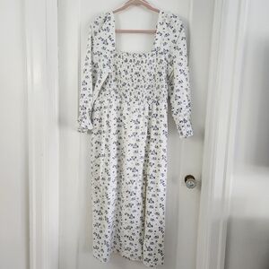 Smocked Linen Floral Dress From House Of Harlow